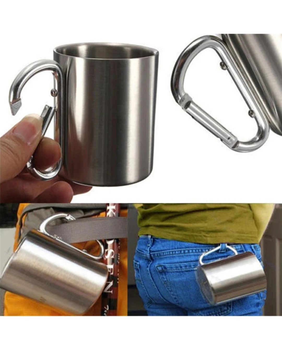 Tasse Inox 220ml avec Mousqueton – Ultra Résistante & Nomade