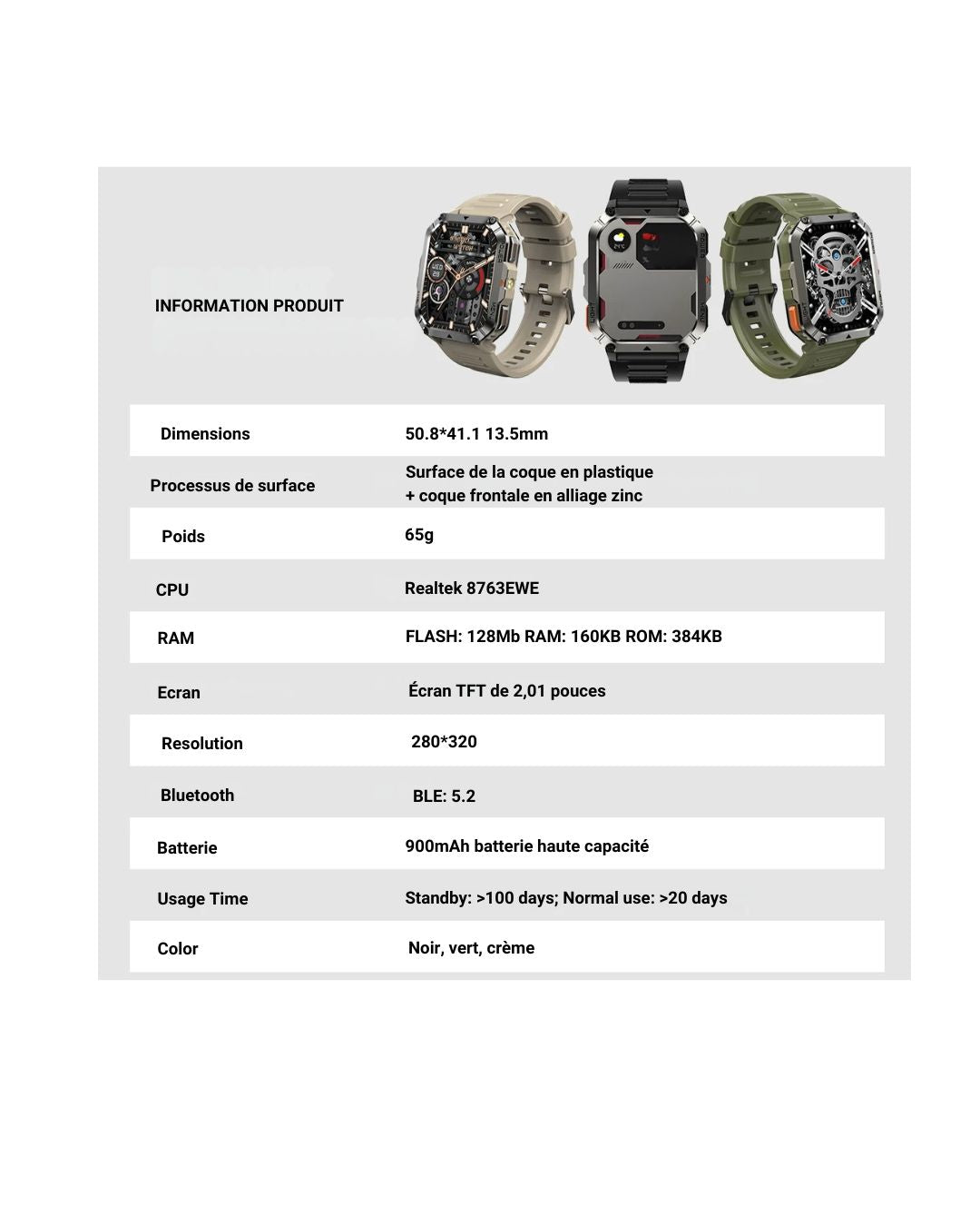 Blackview W70 Pro – Montre Connectée Outdoor Ultra-Résistante