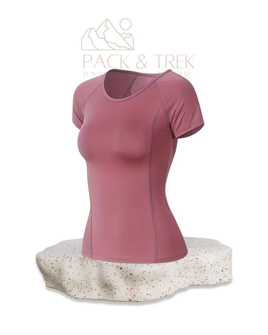 T-Shirt de Sport Femme Été idéal randonnée – Dos Dégagé, Respirant & Séchage Rapide