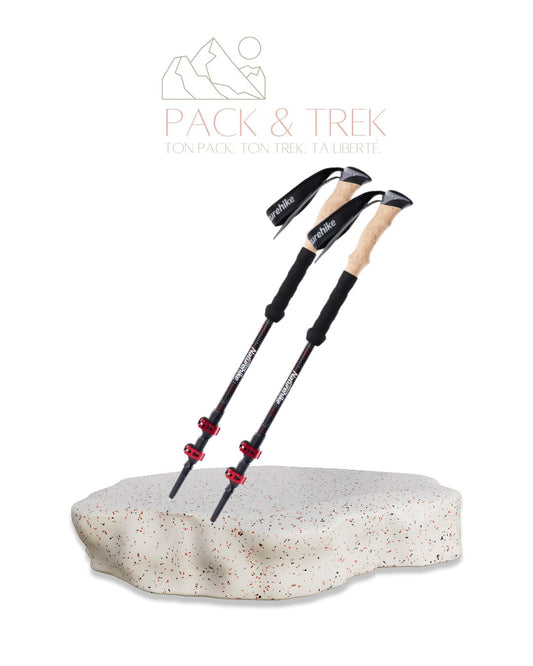 Naturehike Bâtons de Randonnée Télescopiques – Fibre de Carbone (2 pcs)