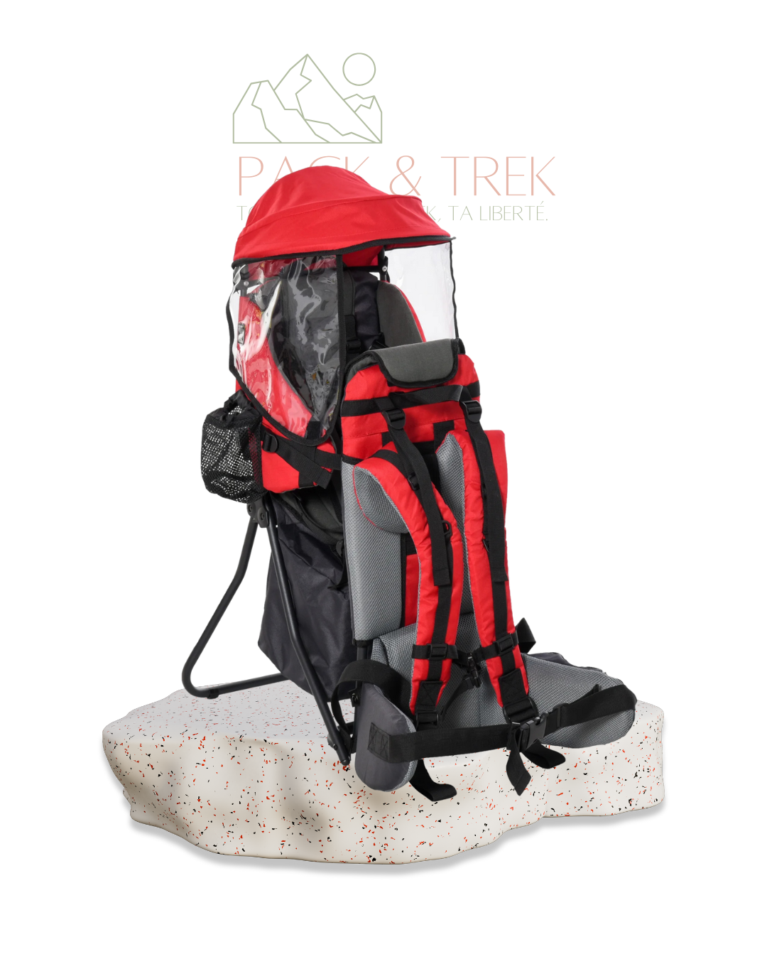 Explorer BabyPack – Porte-bébé pliable avec toit imperméable – Pour randonnée en famille