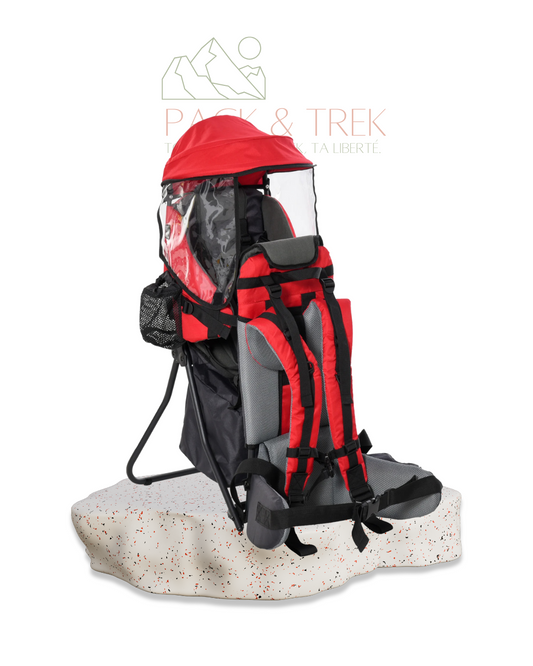 Explorer BabyPack – Porte-bébé pliable avec toit imperméable – Pour randonnée en famille