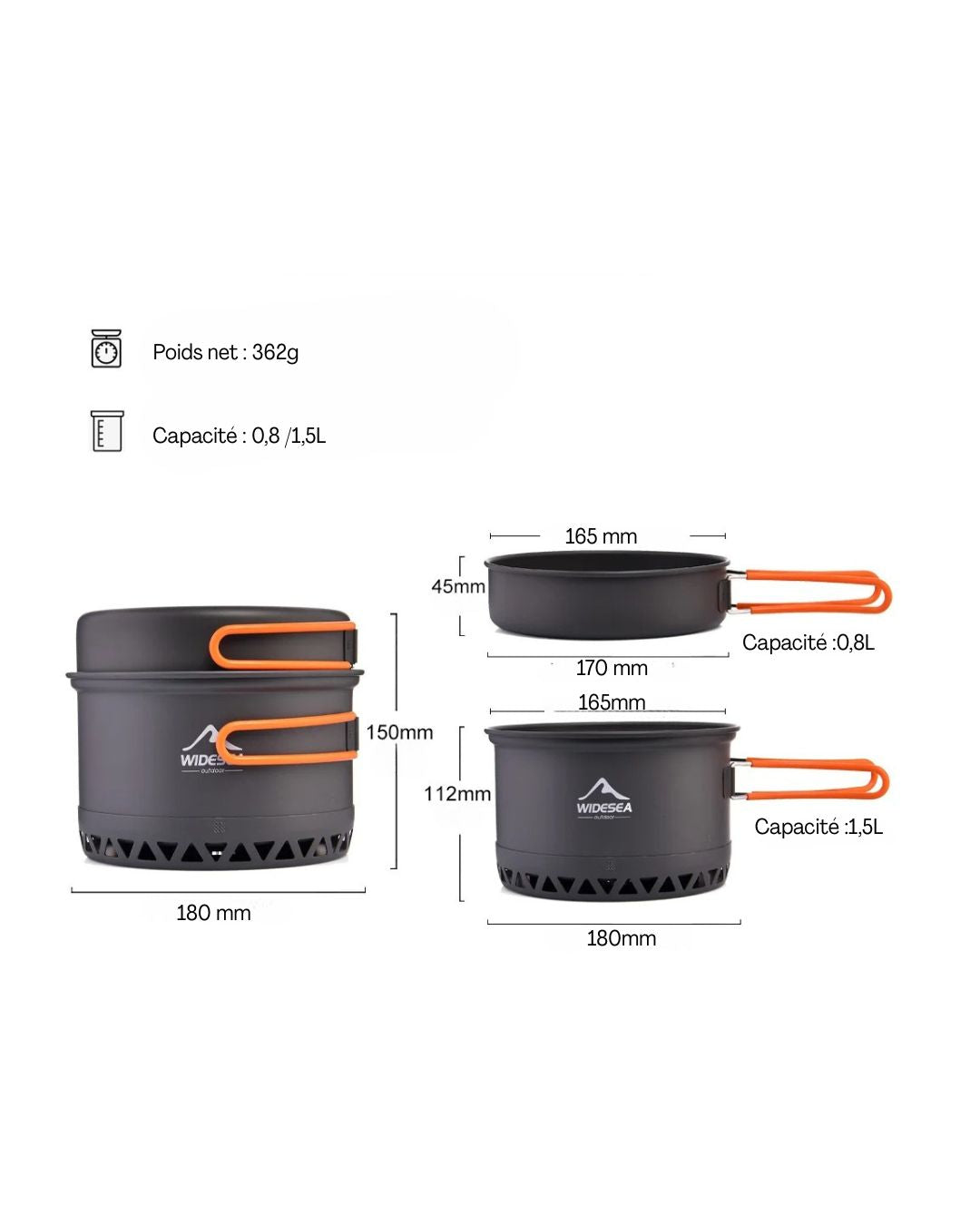 Set de cuisine compact Widesea  – L’essentiel pour cuisiner en plein air