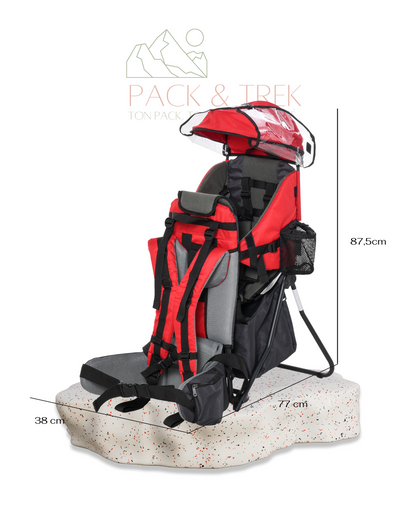 Explorer BabyPack – Porte-bébé pliable avec toit imperméable – Pour randonnée en famille