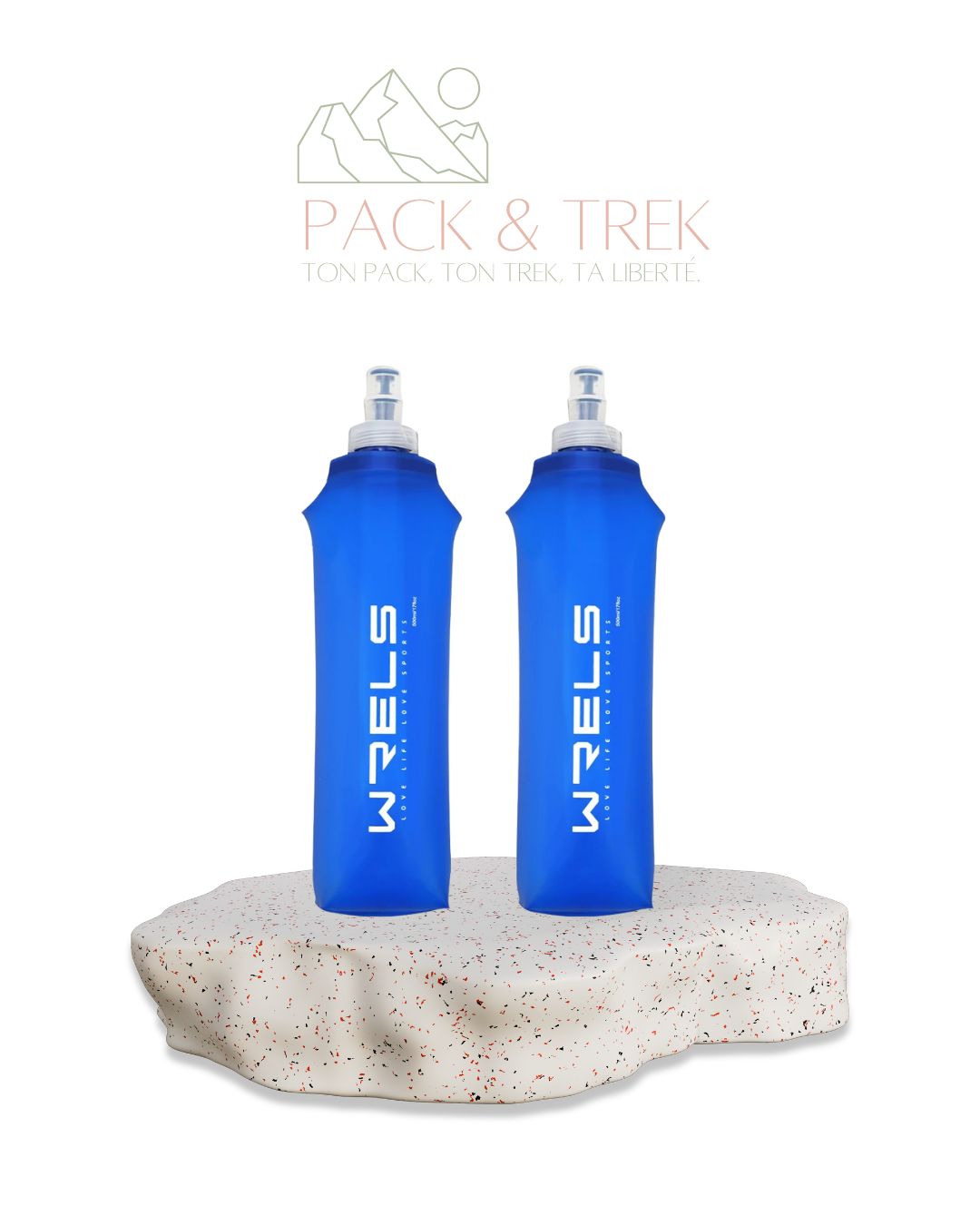 Gourde bleue pliable en silicone sans BPA Gourde bleue pliable en silicone sans BPA