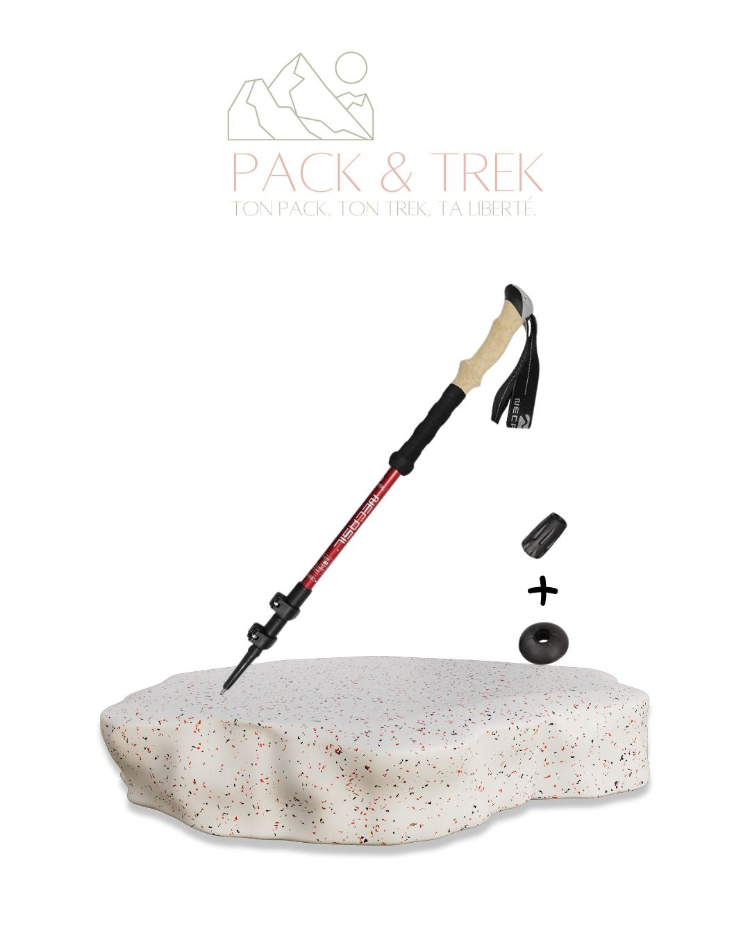 Bâton de Randonnée Télescopique Antichoc – 135 cm