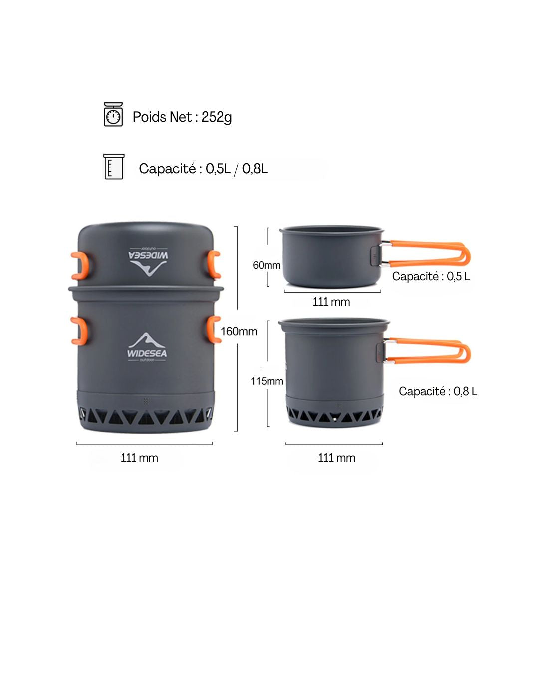 Set de cuisine compact Widesea  – L’essentiel pour cuisiner en plein air
