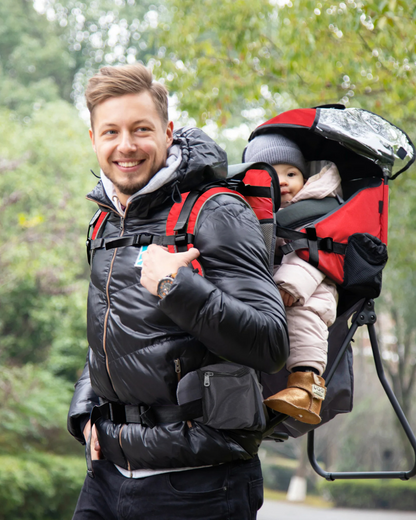Explorer BabyPack – Porte-bébé pliable avec toit imperméable – Pour randonnée en famille