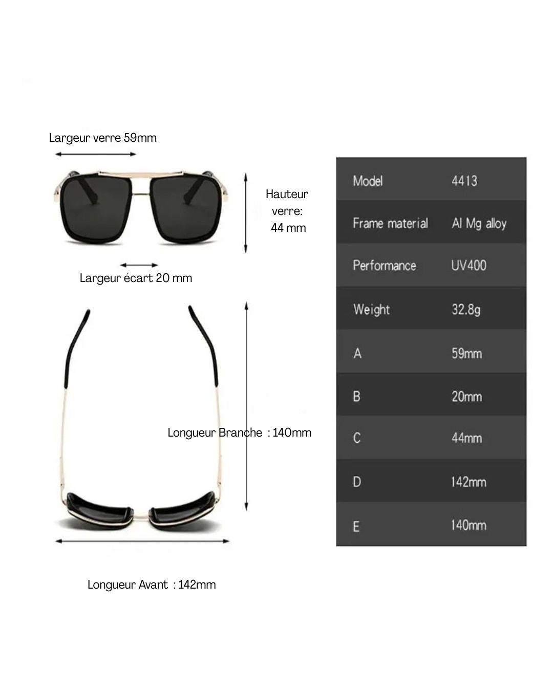 Lunettes de Randonnée VAGABON – Style Aviateur Rectangulaire UV400