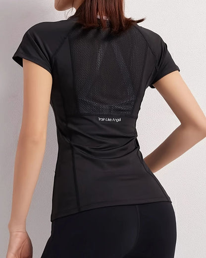 T-Shirt de Sport Femme Été idéal randonnée – Dos Dégagé, Respirant & Séchage Rapide